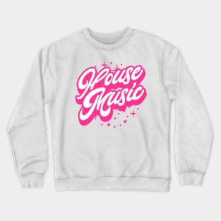 HOUSE MUSIC  - Signature And Stars (White/Pink) Crewneck Sweatshirt